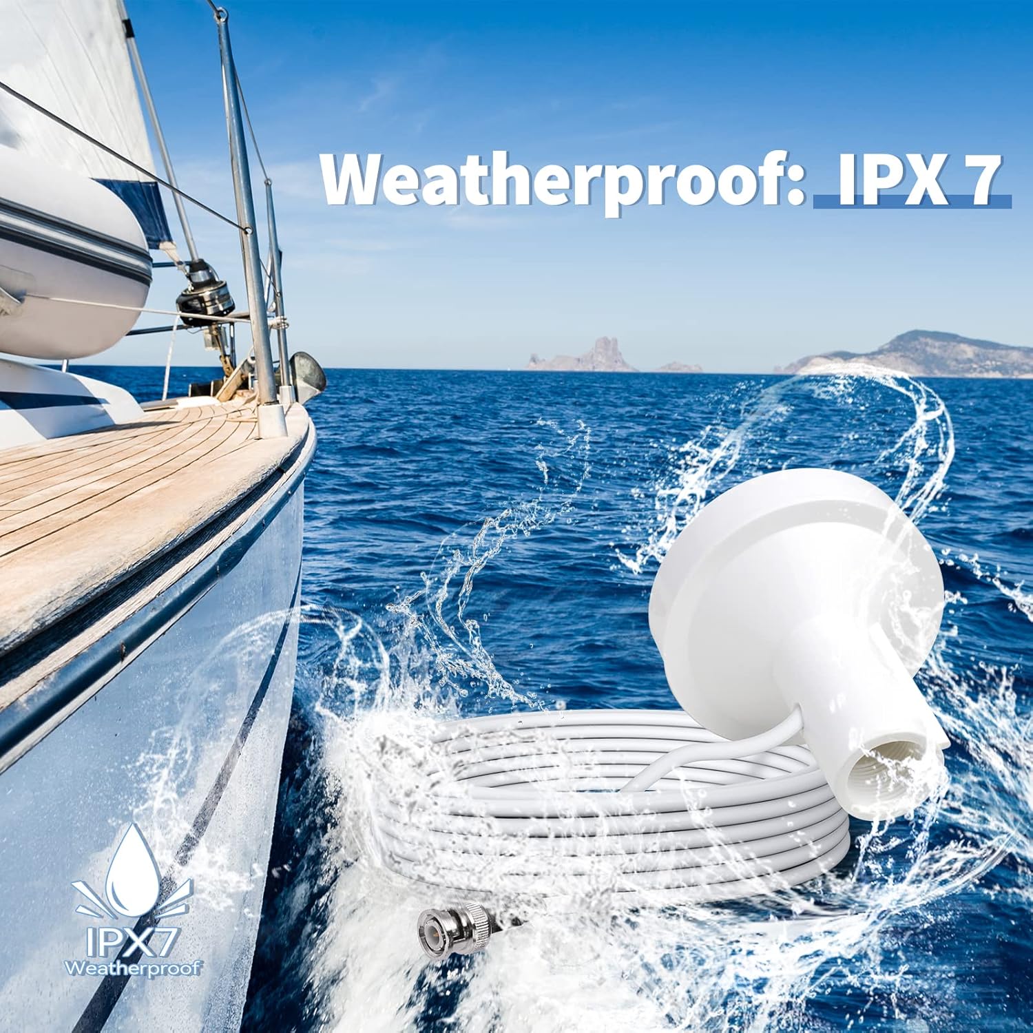 Fishing boat or yacht using Bingfu GPS antenna for precise navigation and fishfinding