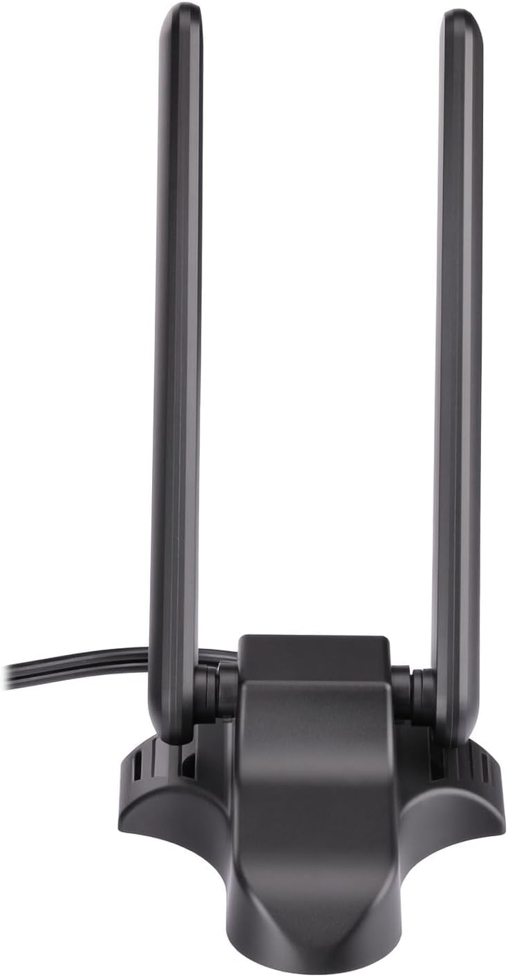 Heavy-duty circular magnetic base with flexible high-gain antennas for 2.4GHz, 5GHz, and 6GHz bands