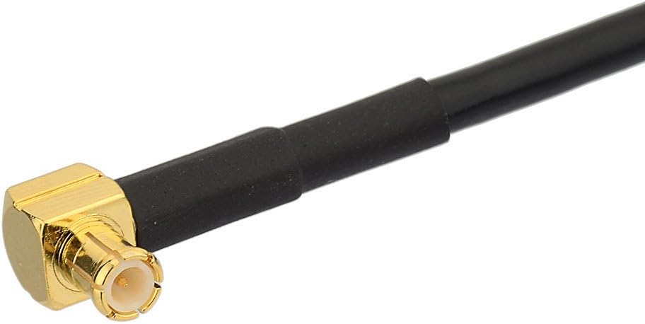 High-quality MCX male right-angle plug, highlighting the space-saving 90-degree design for handheld GPS devices