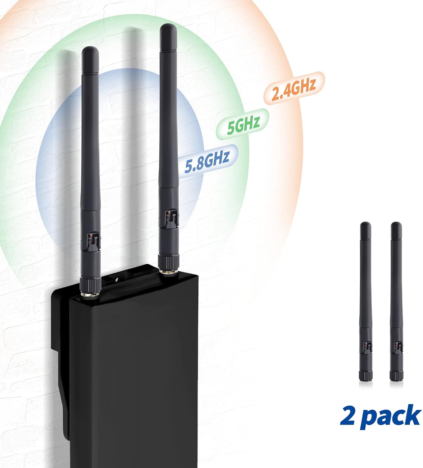 Installing Bingfu SMA male antennas on a Bluetooth module or a wireless gateway with SMA female ports