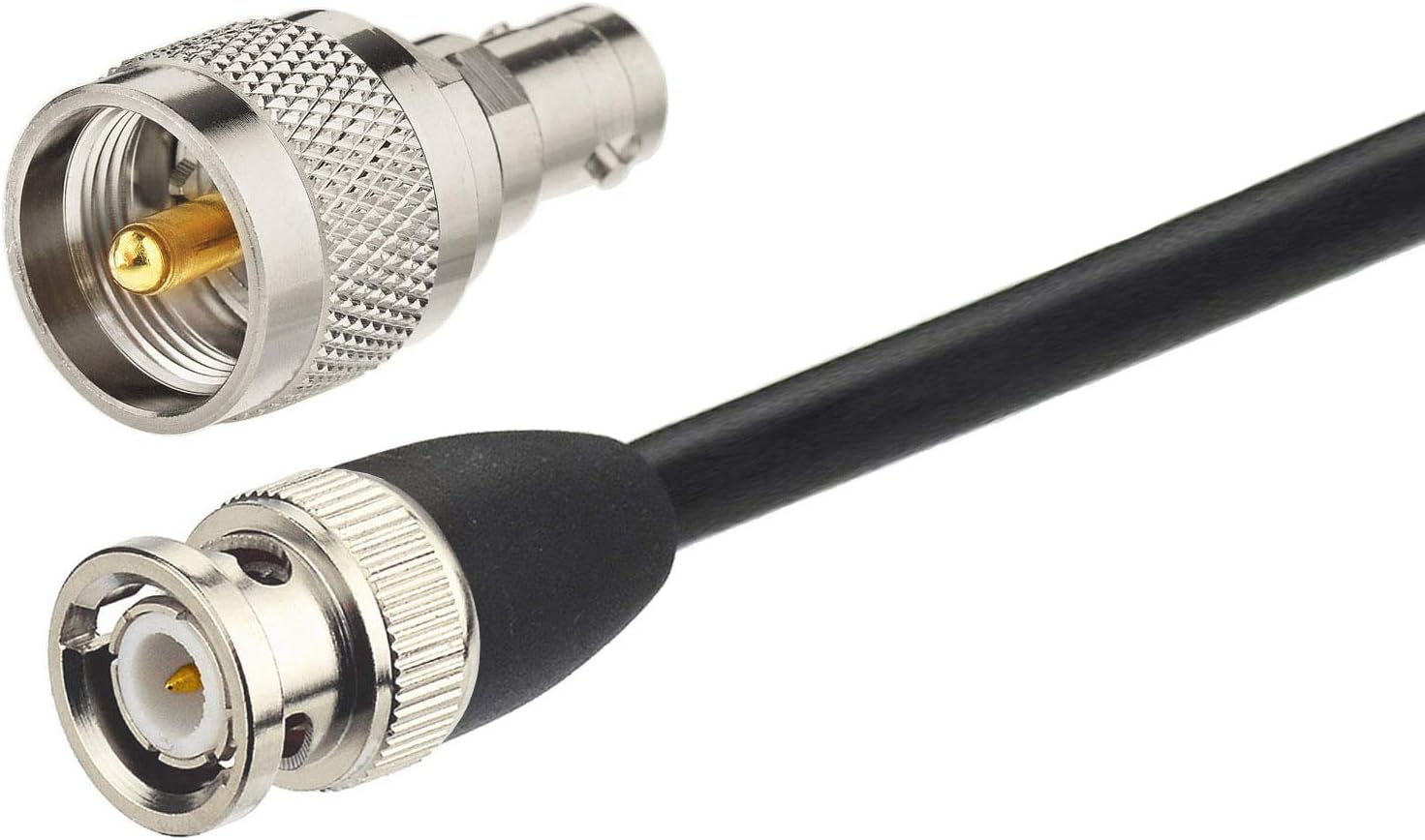Multi-connector kit featuring BNC and PL-259 adapters for broad radio compatibility
