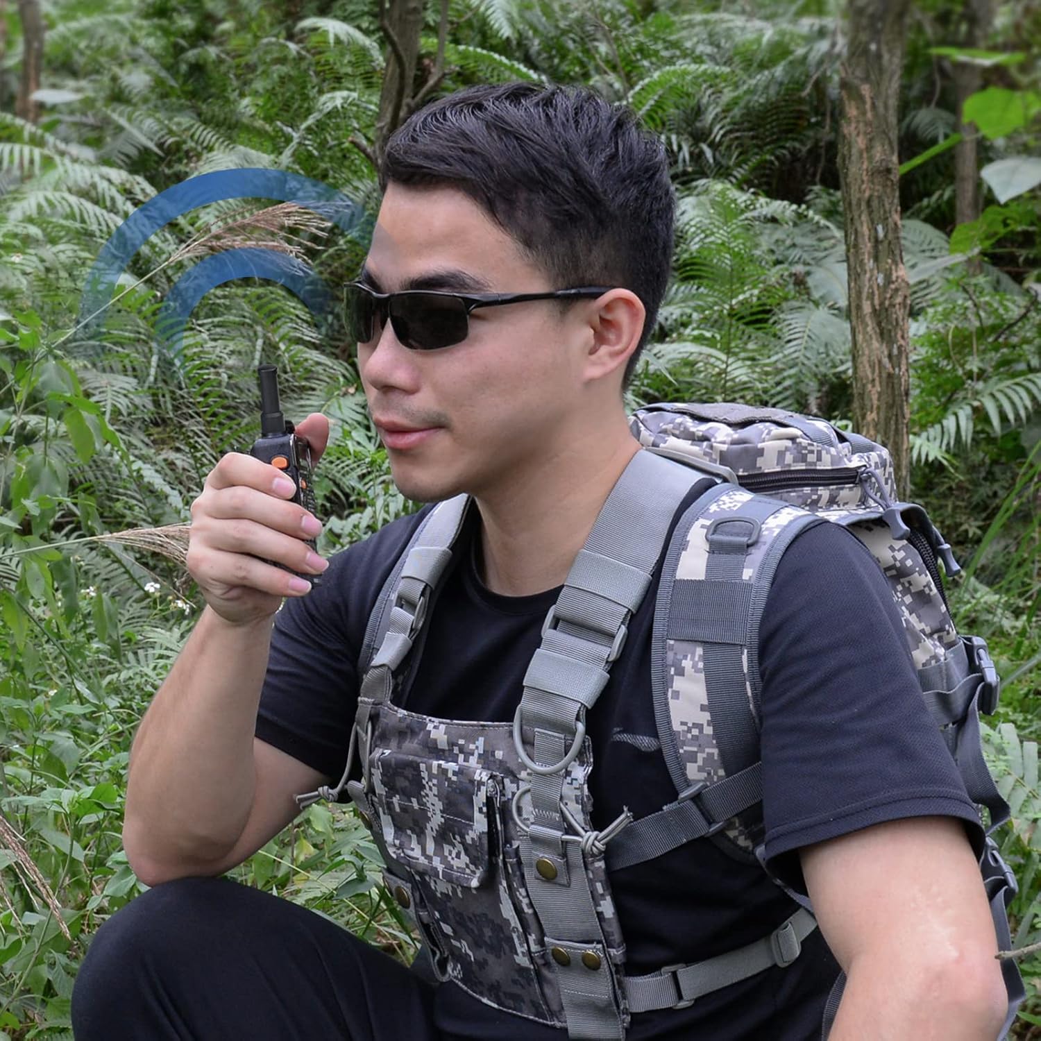 Multiple handheld radios fitted with these short antennas, showcasing their discreet profile for professional or daily use