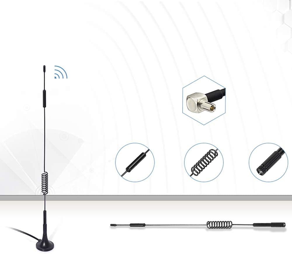Nahaufnahme der TS9-Stecker (Male) der Bingfu TON00522 Antenne – ideal für MiFi Geräte