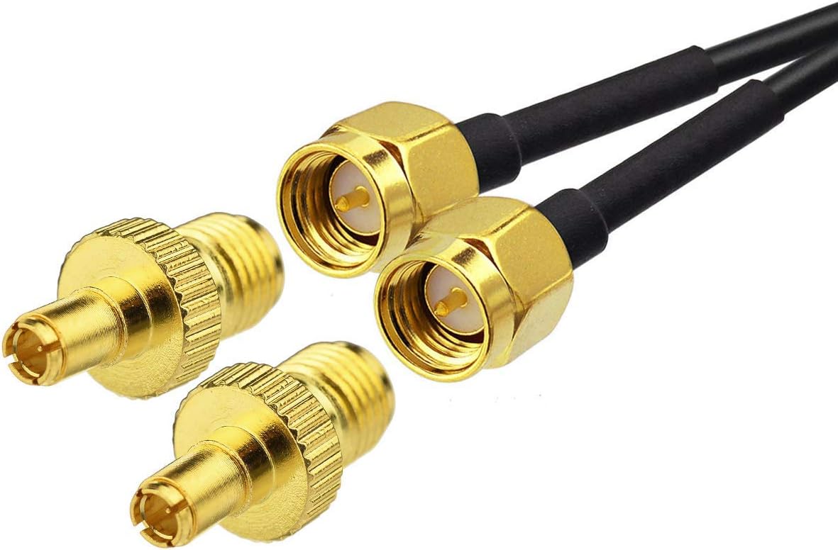 Pair of gold-plated SMA Male connectors for Bingfu 4G LTE MIMO antenna system
