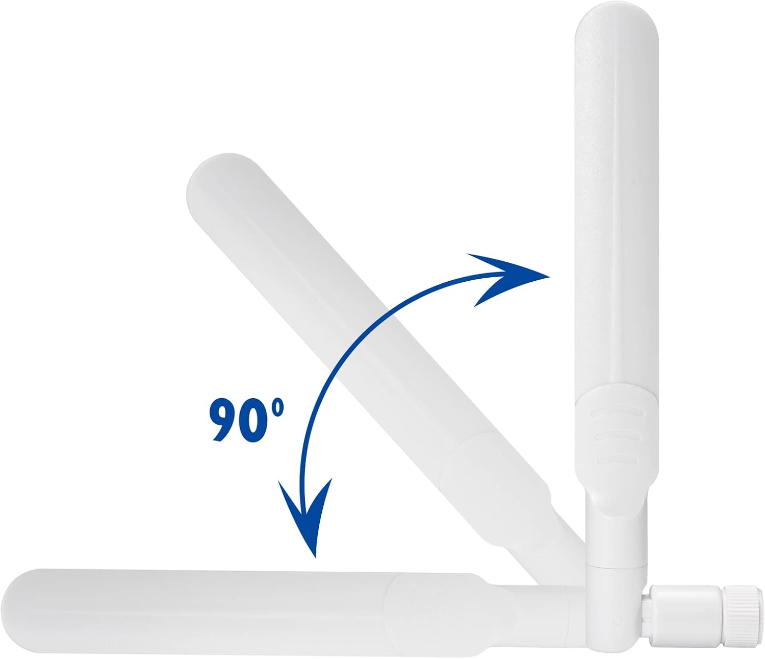 Pair of high-gain cellular antennas for MIMO router signal enhancement