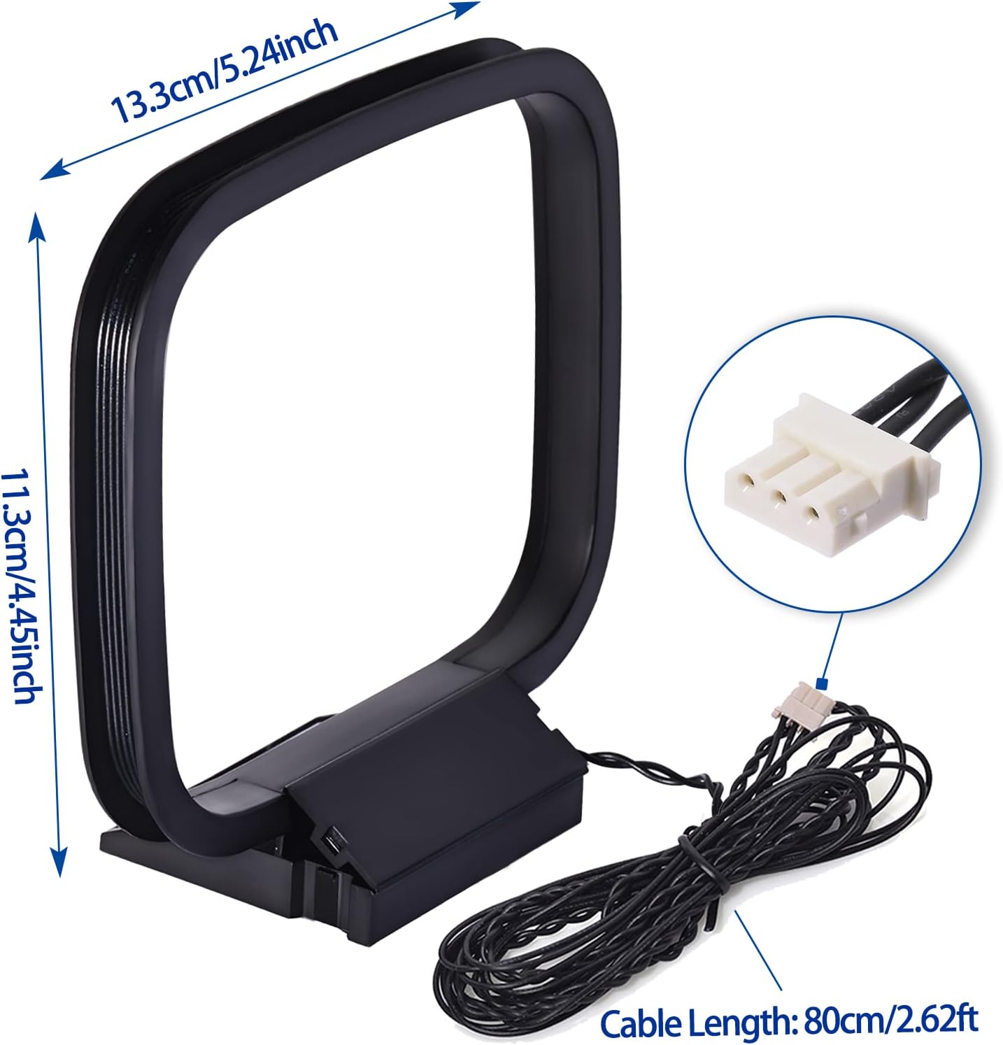 Product dimensions diagram (13.3 x 5 x 11.3 cm) and 1.3m (4.26ft) cable length specification