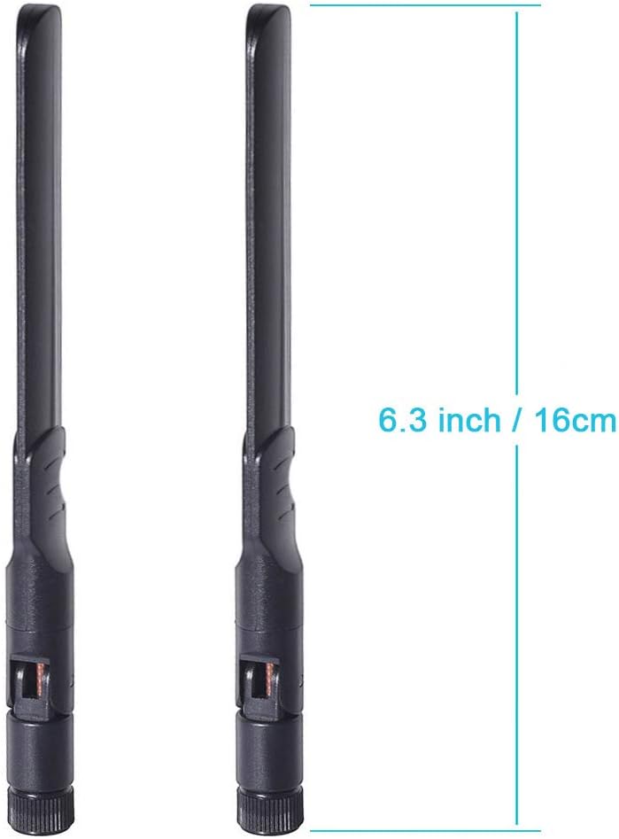Product dimensions showing the 26cm (10.2 inch) extra-long antenna profile and RP-SMA interface details