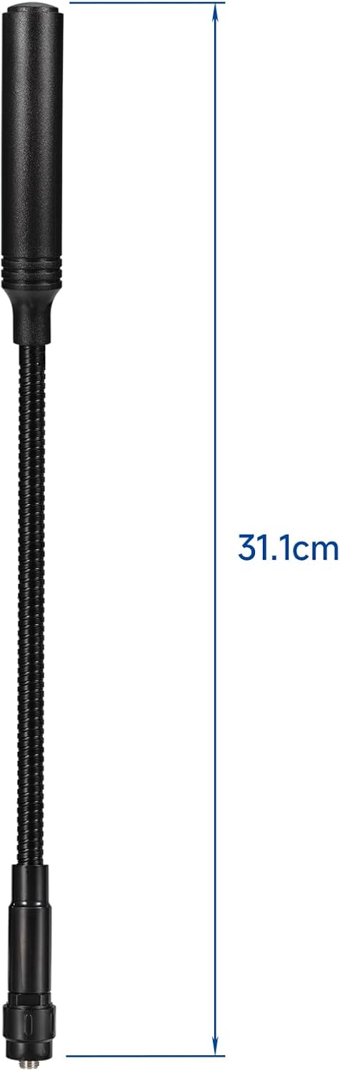 Product dimensions showing the 31.1cm (12.2 inch) total length, the perfect balance of range and portability