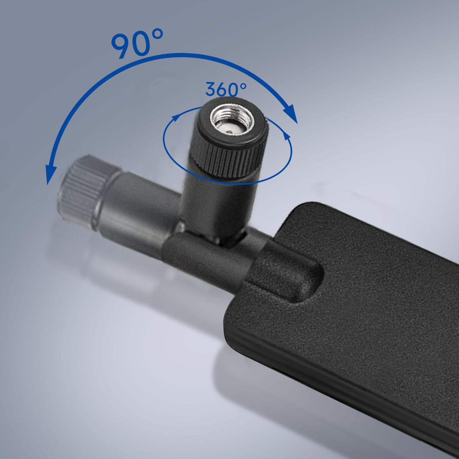 Professional 5dBi omnidirectional dipole antennas with a sleek folding design for 2.4GHz, 5GHz, and 6GHz bands