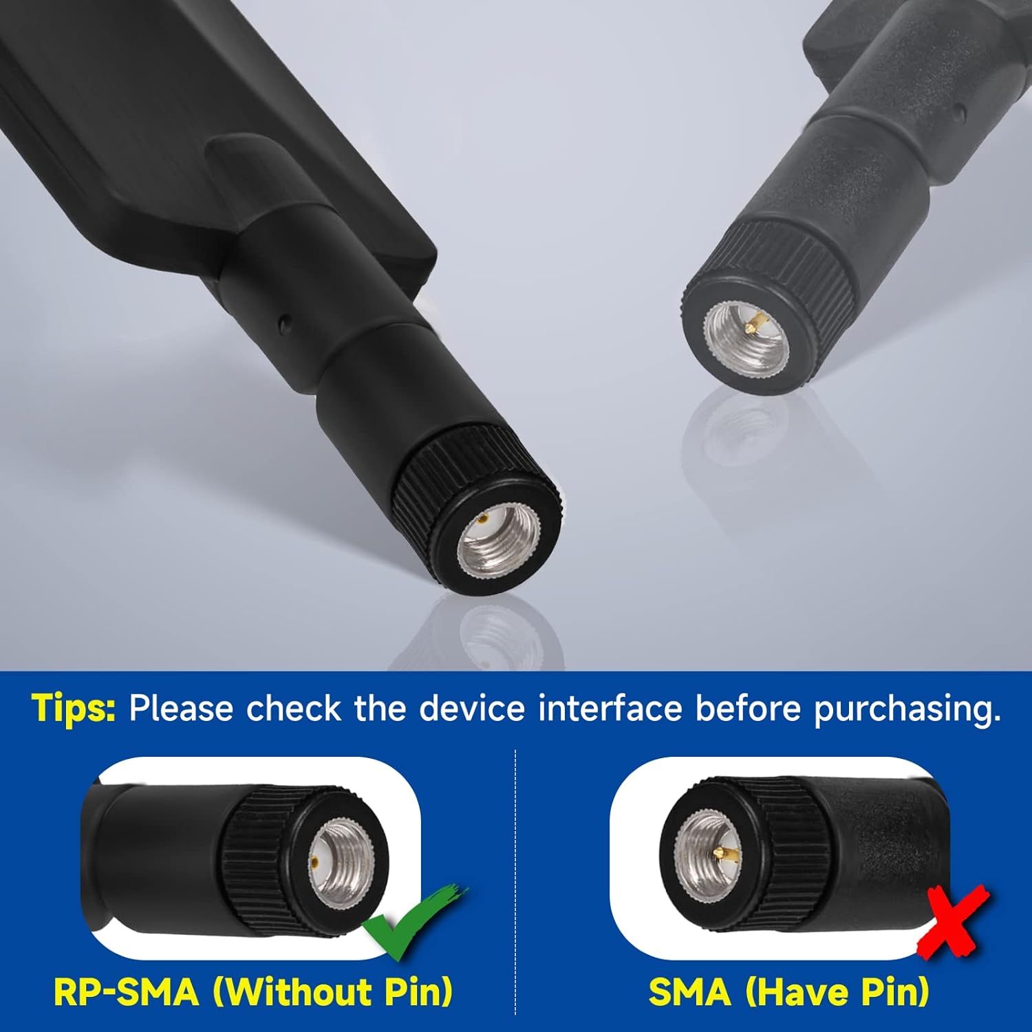 RP-SMA Male connector close-up (internal thread with center hole) with gold-plated finish for low signal lossRP-SMA Male connector close-up (internal thread with center hole) with gold-plated finish for low signal loss