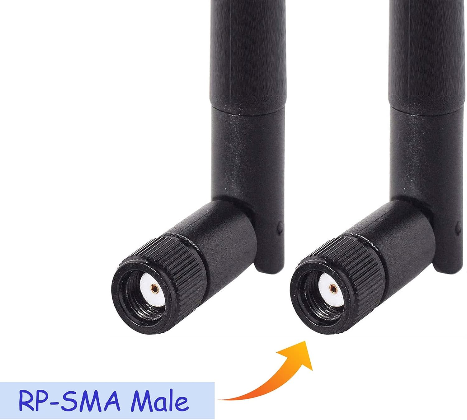 RP-SMA Male connector detail (Internal thread with a center hole) - standard for most WiFi routers and cameras