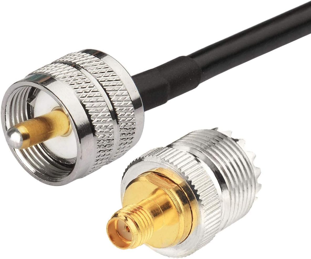 Standard PL-259 (UHF male) connector ensuring secure connection to most mobile radios
