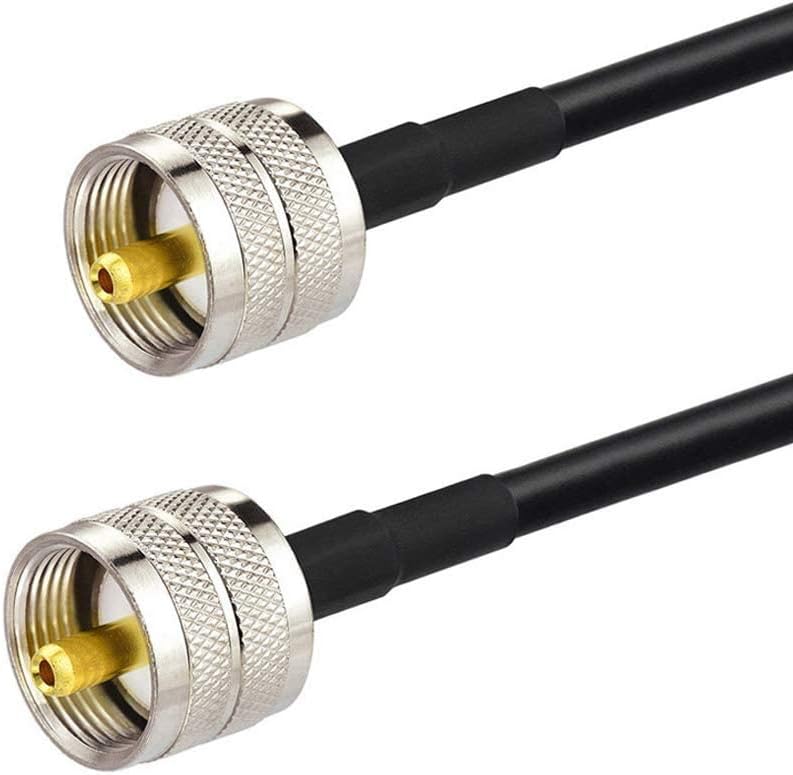 Standard PL-259 male connectors featuring precision-fit construction for minimal signal loss