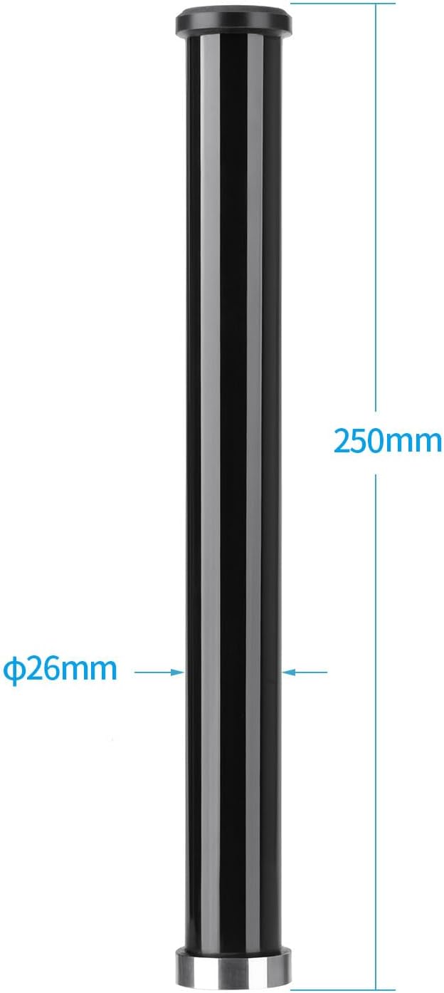 Technical diagram detailing the overall length and the aerodynamic profile of the antenna