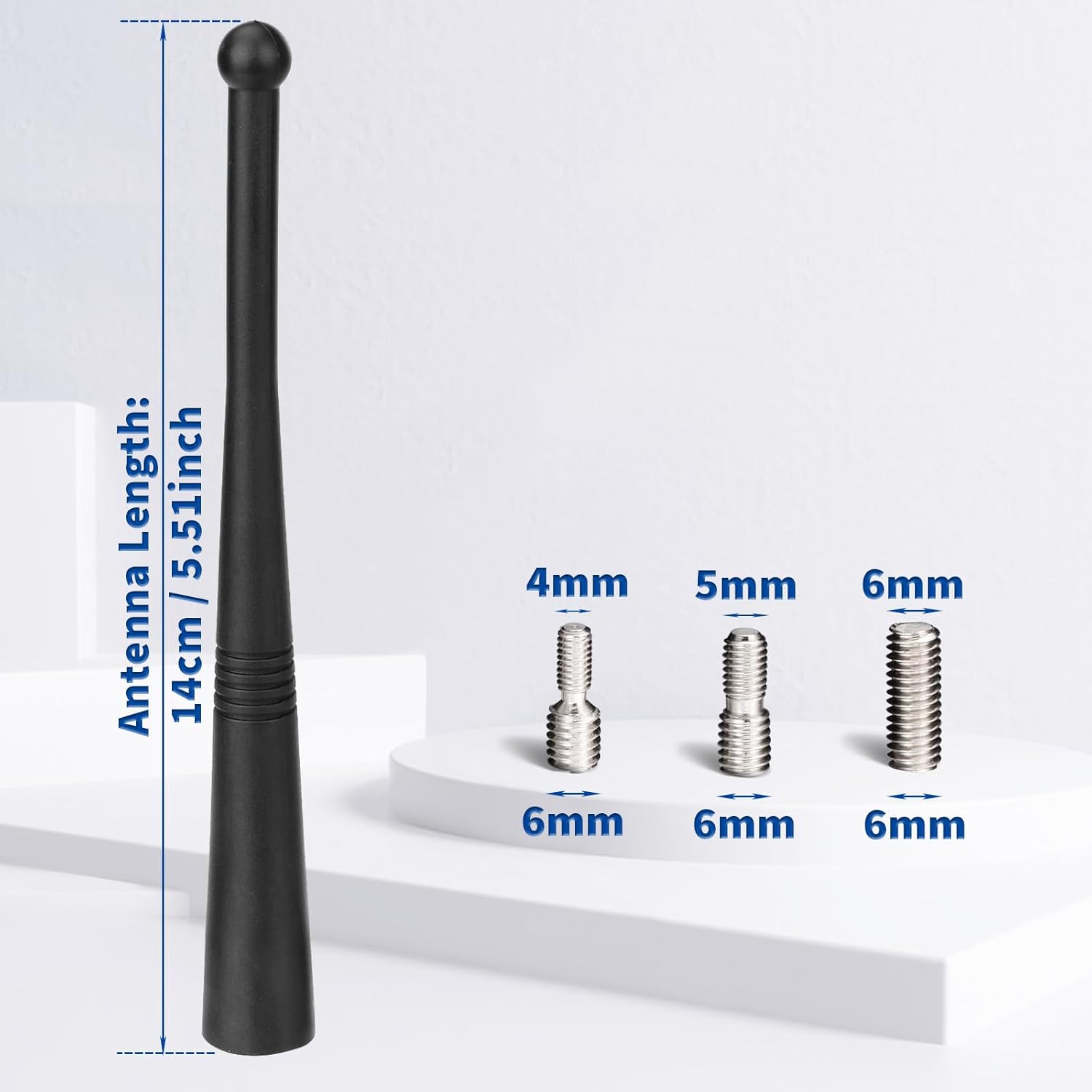 Technical diagram highlighting the 140mm (5.5 inch) length and the aerodynamic "stubby" design