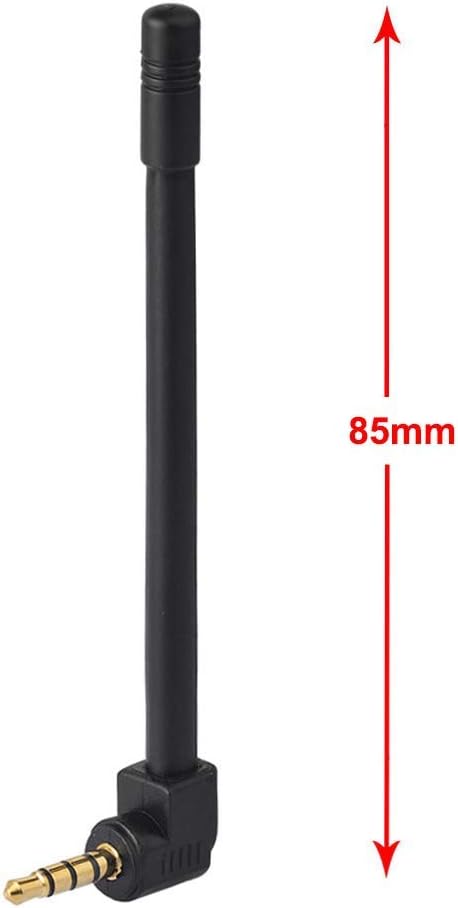 Technical diagram showing the retracted length of 8.5cm and the fully extended length of 25cm for optimized frequency tuning
