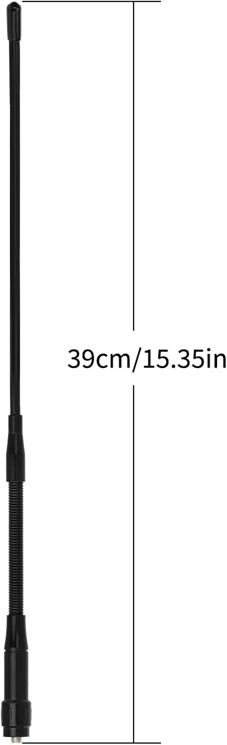 Technical diagram showing the total antenna length and the flexible bending radius