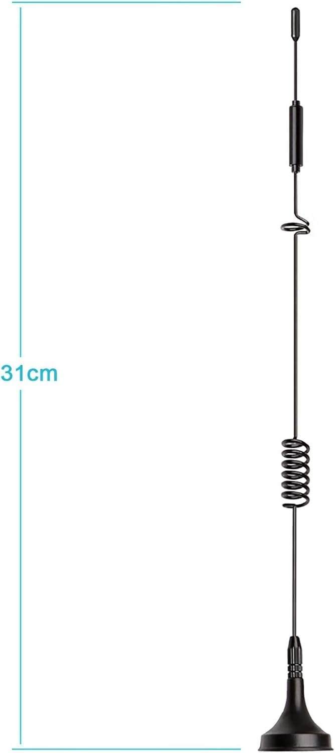 Technical specs of Bingfu TON00455: 5dBi antenna height, 30mm base, and 3-meter cable2