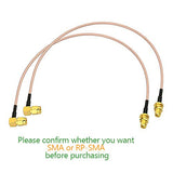 Bingfu WiFi Antenna Extension Cable (2-Pack) RP-SMA Male Right Angle to RP-SMA Female Bulkhead Mount RG316 Cale 30cm 12 inch for WiFi Router Security IP Camera Monitor Mini PCIE Card