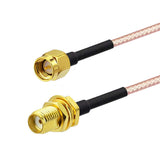 Bingfu SMA Female Bulkhead Mount to SMA Male RG316 Antenna Extension Cable 2 feet 60cm 2-Pack Compatible with 4G LTE Router Gateway Cellular SDR USB Dongle Receiver