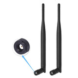 Bingfu Dual Band WiFi 2.4GHz 5GHz 5.8GHz 6dBi RP-SMA Male Antenna 15cm 6 inch U.FL IPX IPEX to RP-SMA Female Pigtail Cable 2-Pack for WiFi Router Wireless Mini PCI Express PCIE Network Card Adapter