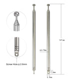 Bingfu 7 Sections Telescopic 74cm AM FM Antenna Portable Radio Antenna Replacement (2-Pack) Compatible with Indoor Portable Radio Home Stereo Receiver AV Audio Vedio Home Theater Receiver TV Tuner