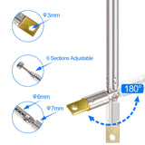 Bingfu 6 Sections Telescopic 65cm AM FM Antenna Portable Radio Antenna Replacement (2-Pack) Compatible with Indoor Portable Radio Home Stereo Receiver AV Audio Vedio Home Theater Receiver TV Tuner
