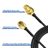 Bingfu WiFi Antenna Extension Cable 40 feet RP-SMA Male to RP-SMA Female Bulkhead Mount Double Shielded Low Loss -100 Cable for WiFi Wireless Router Hotspot Security IP Camera Lora LoraWAN Gateway