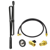 Bingfu Dual Band VHF UHF 136-520MHz 18.5 inch Foldable CS Tactical SMA Female Ham Radio Antenna with 3 feet Extension Relocation Cable for Kenwood Baofeng BF-F8HP UV-5R UV-82 BF-888S GT-3 Ham Radio