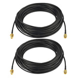 Bingfu WiFi Antenna Extension Cable 2-Pack RP-SMA Male to RP-SMA Female Bulkhead Mount RG174 Cable 30 feet for WiFi Router Security IP Camera Wireless Network Card Adapter Lora LoraWAN Gateway