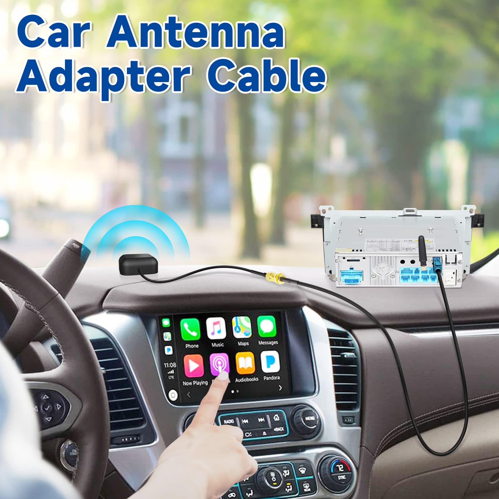 Automotive antenna signal transmission cable for 4G LTE GPS and FM/AM radio