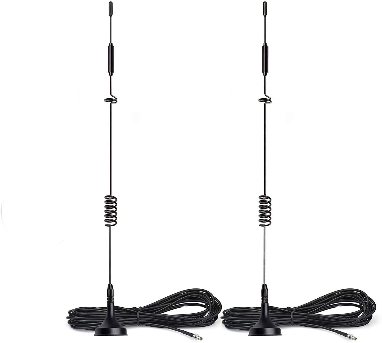 Bingfu 2-pack 8dBi 4G LTE magnetic base antennas with TS9 male connectors and 3m extension cables