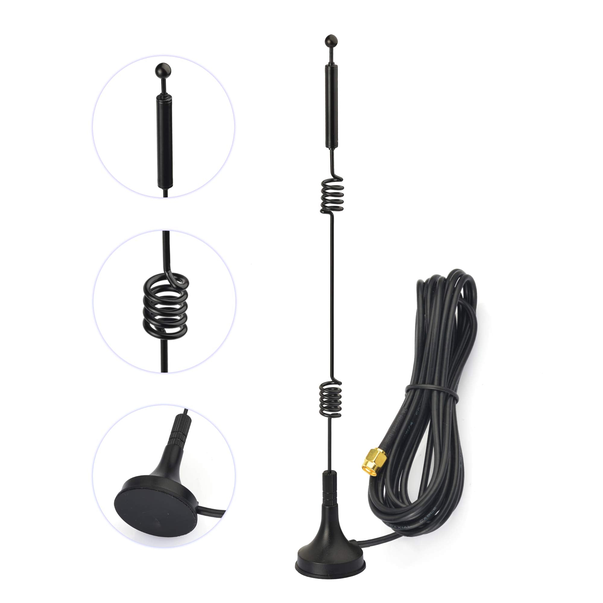 Bingfu 2-pack 9dBi high-gain WiFi antennas with magnetic bases and SMA male extension cables for long-range video transmission