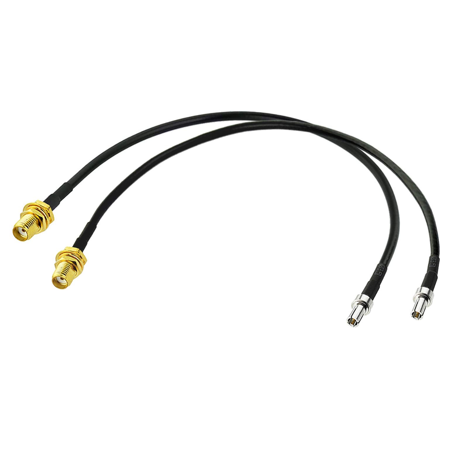 Bingfu 2-pack TS9 male to SMA female pigtail coaxial adapter cables, 20cm (8 inch) length