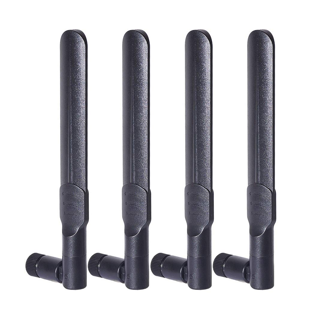 Bingfu 4-pack 8dBi high-gain dual-band WiFi antennas with RP-SMA male connectors, professional upgrade kit for routers and PCs