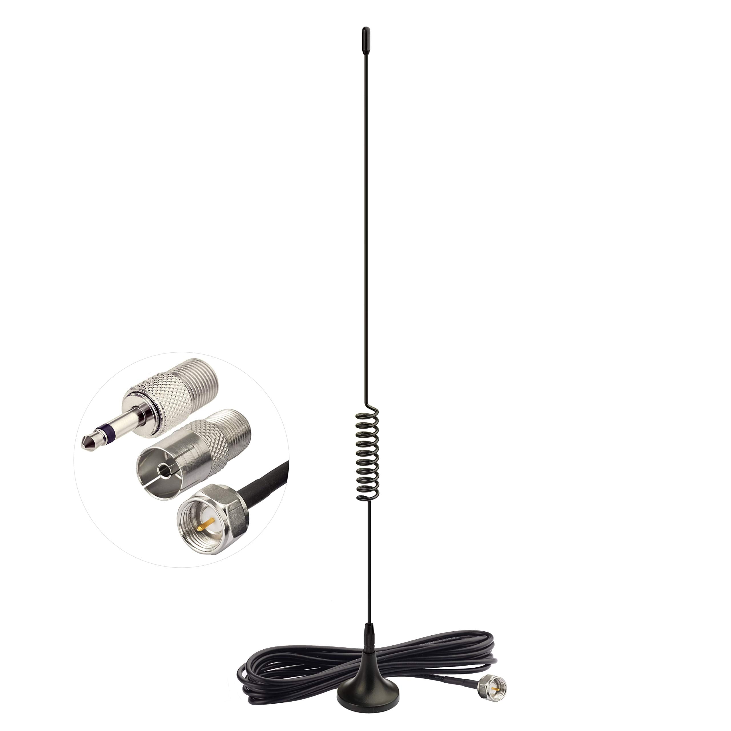Bingfu 75-ohm magnetic base telescopic FM radio antenna for indoor stereo receivers