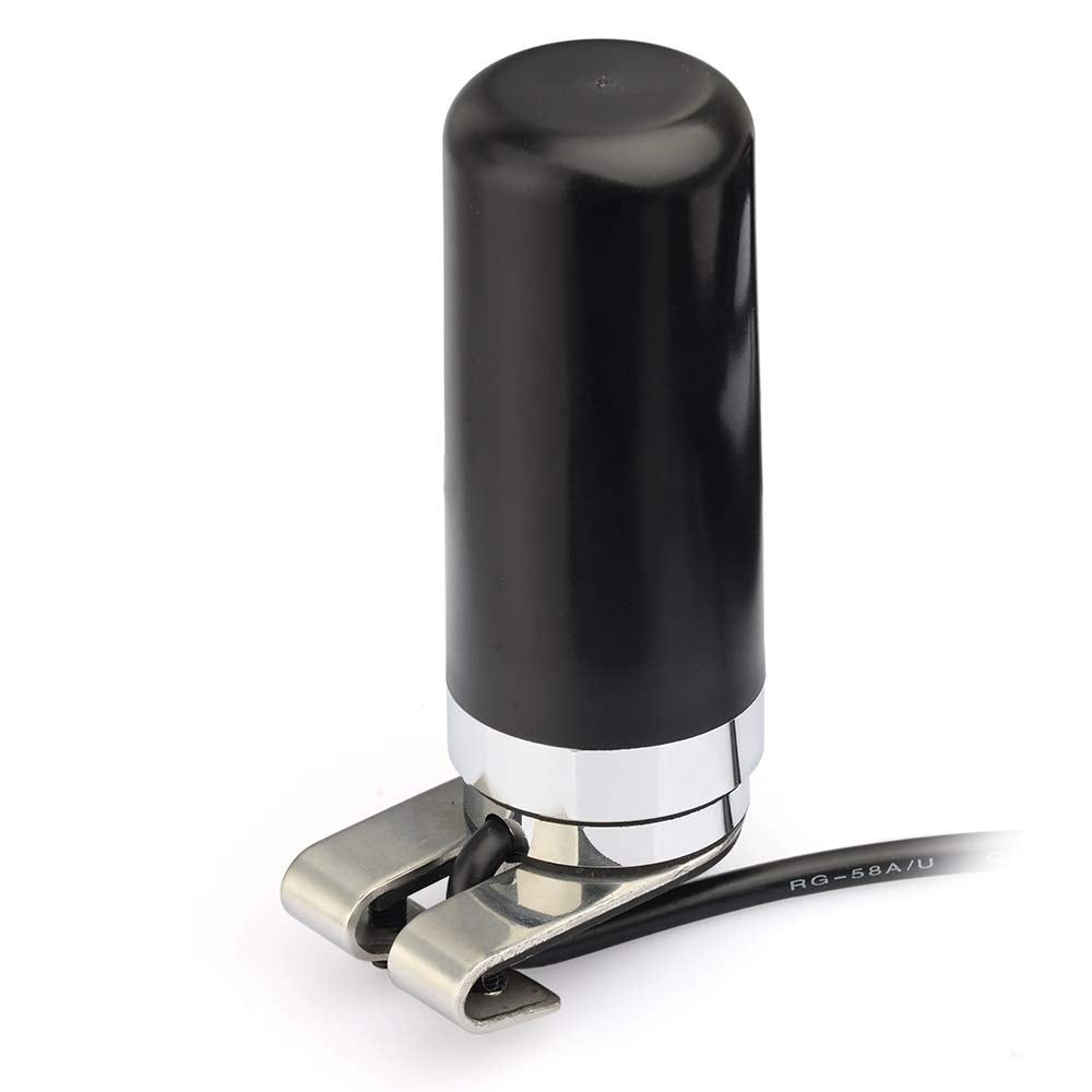 Bingfu NMO mobile radio antenna kit with dual-band whip, stainless steel lip mount bracket, and 5m RG58 cable with PL259 connector