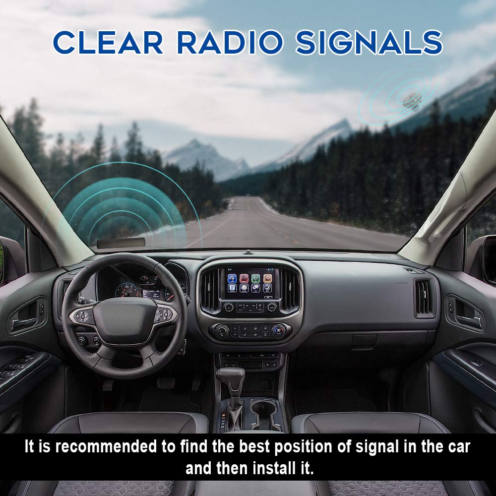 Bingfu universal hidden car radio antenna with adhesive mount for windshield installation