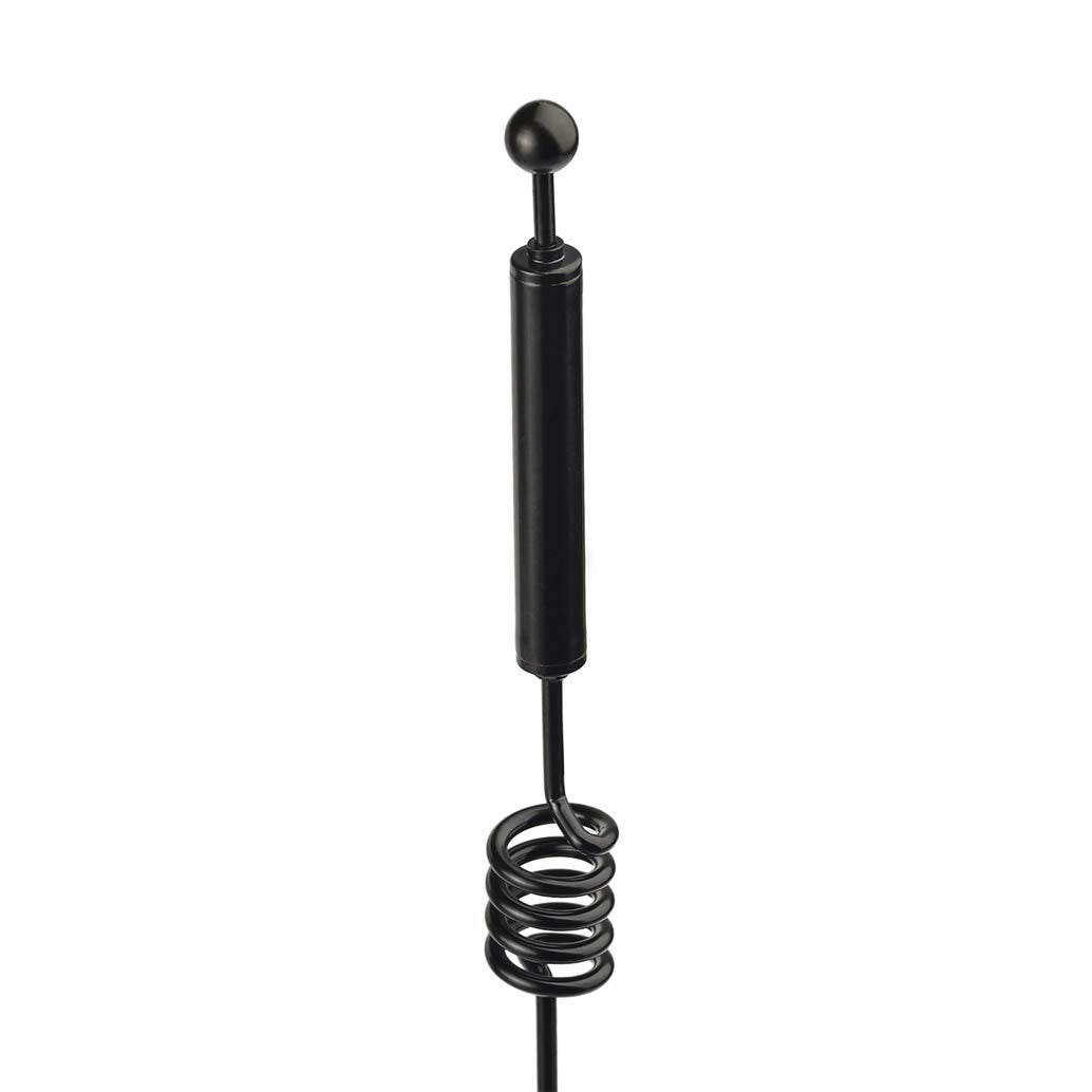 Close-up of the 22cm (8.66 inch) high-performance WiFi antenna masts and the weighted magnetic base for anti-tip stability.