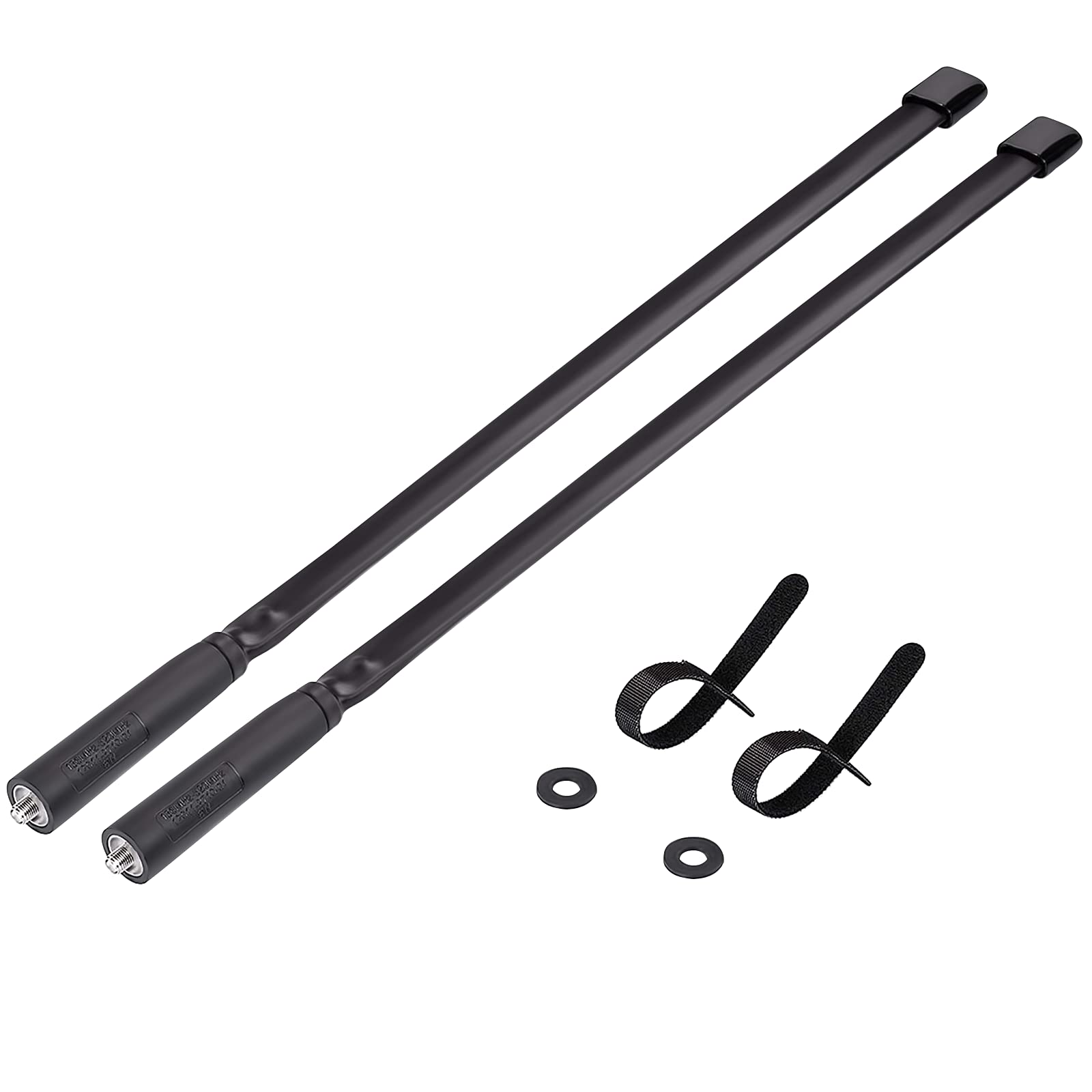 Close-up of the flexible manganese steel ribbon design that allows the antenna to be folded and secured with the included strap