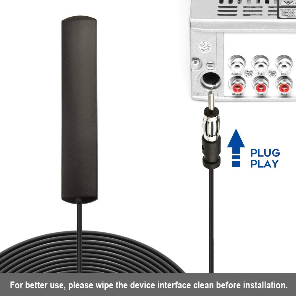 Compact low-profile AM FM antenna design for discreet vehicle placement