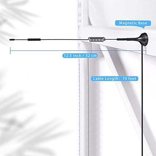 Demonstration of two antennas connected to a Netgear Nighthawk mobile hotspot to enable 2x2 MIMO for faster data speeds