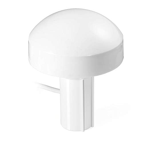 Illustration showing the magnetic and screw mount options for securing the GPS antenna to a boat's deck or cabin roof