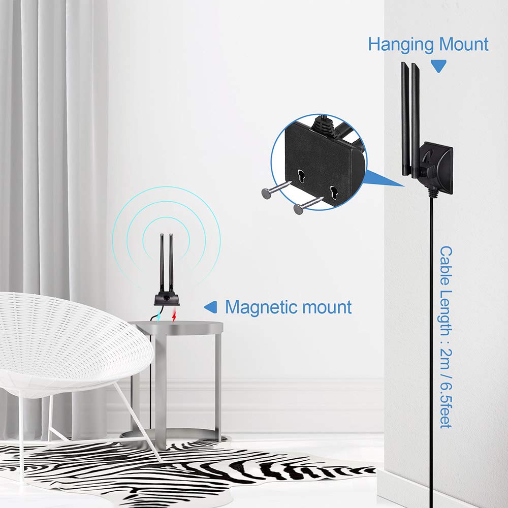 Bingfu 6dBi TS9 Magnetic MIMO Antenna (2-Pack) for Netgear Nighthawk