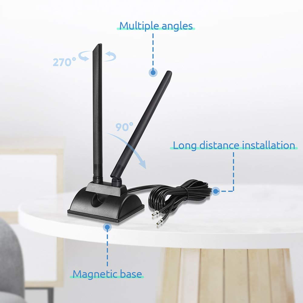 4G LTE 6dBi 磁気ベース MIMO TS9 アンテナ Bingfu 6dBi TS9 Magnetic MIMO Antenna (2-Pack) for Netgear Nighthawk