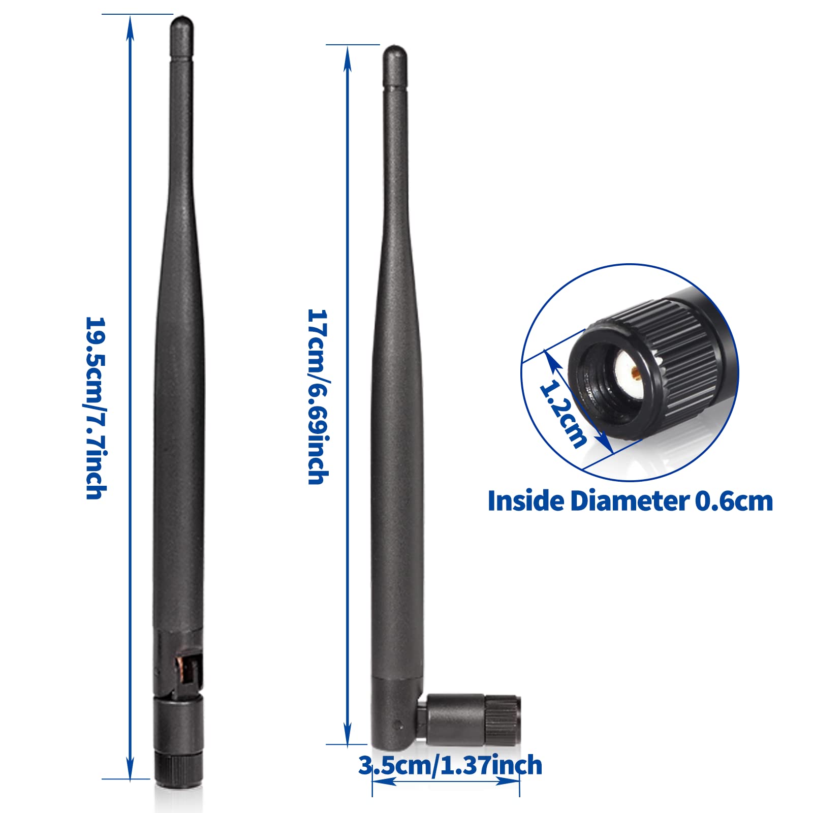 Product dimensions highlighting the 19cm (7.5 inch) total length, the perfect mid-size upgrade for performance and style