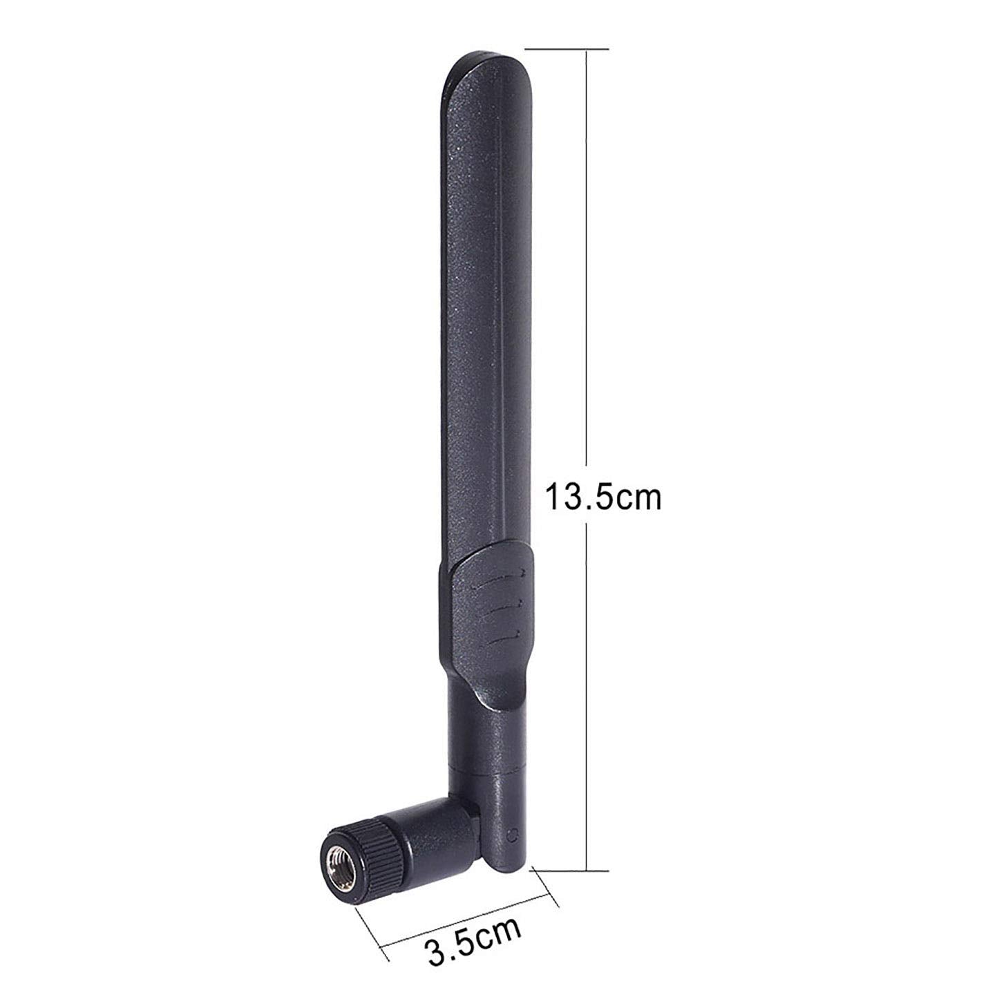 Product dimensions showing the 16cm (6.3 inch) total length, offering high 8dBi gain in a compact form factor.