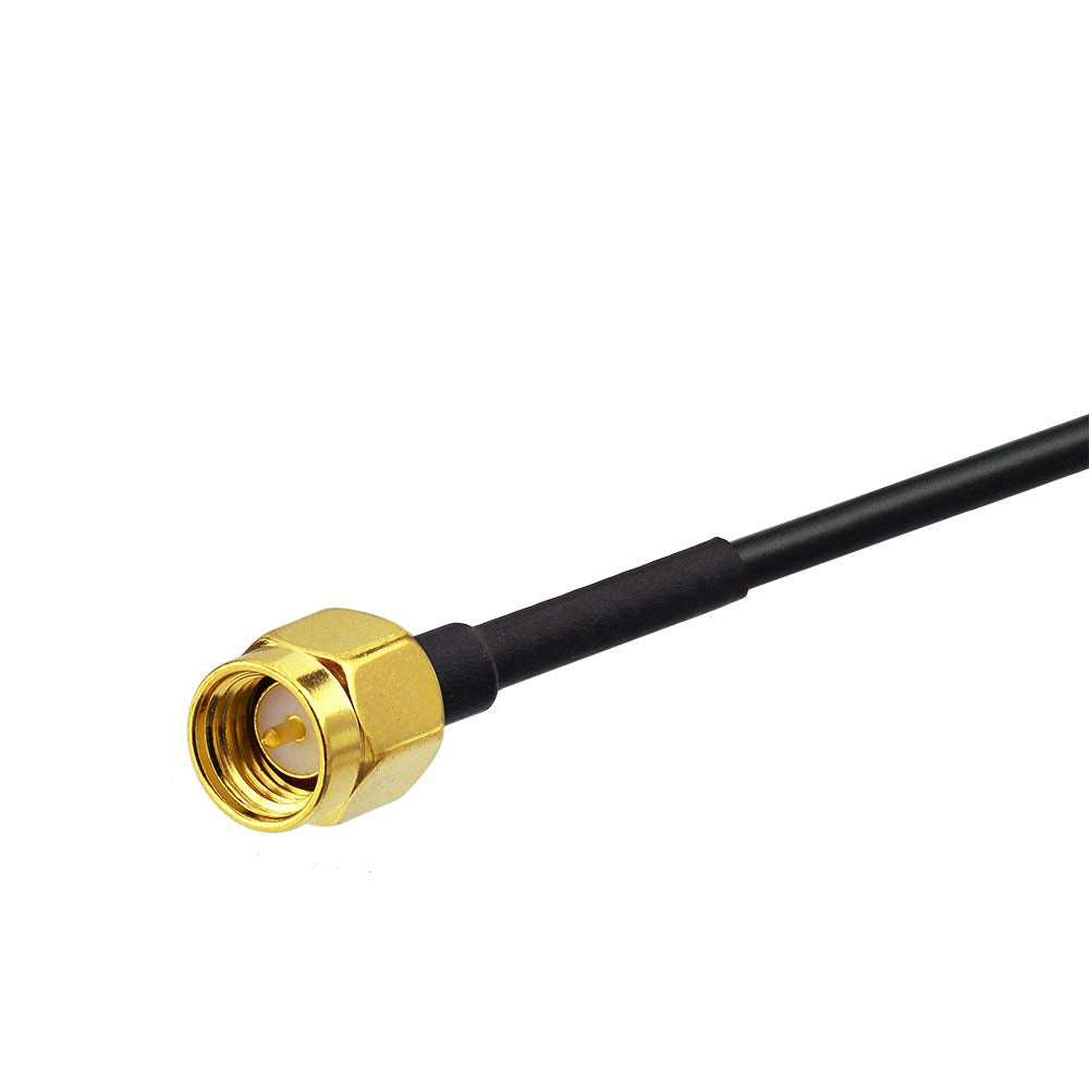 SMA Male connector (internal threads with center needle) at the end of the extension cable—compatible with most NVRs and backup cameras