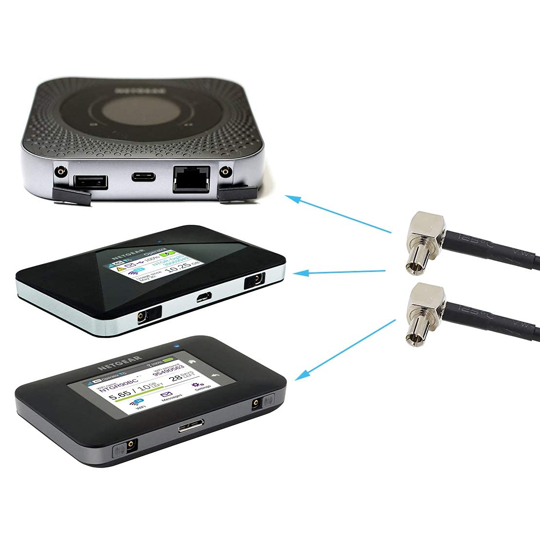 The magnetic antennas mounted on a vehicle roof during a road trip, providing stable internet for a mobile office setup in an RV
