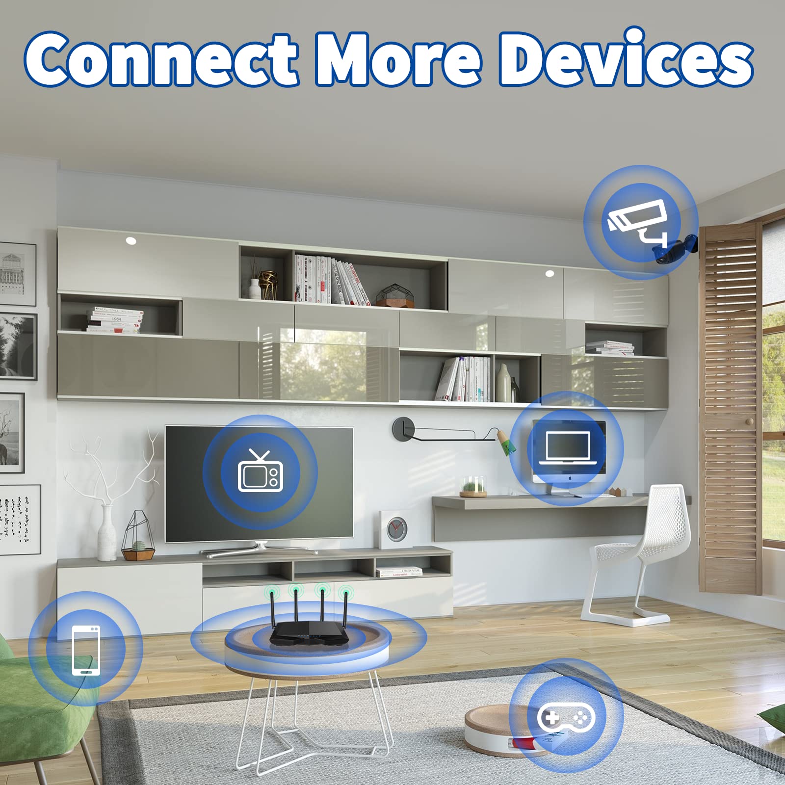 Using Bingfu 11cm antennas in a home office setup to keep the router area tidy and free from cluttered long wires